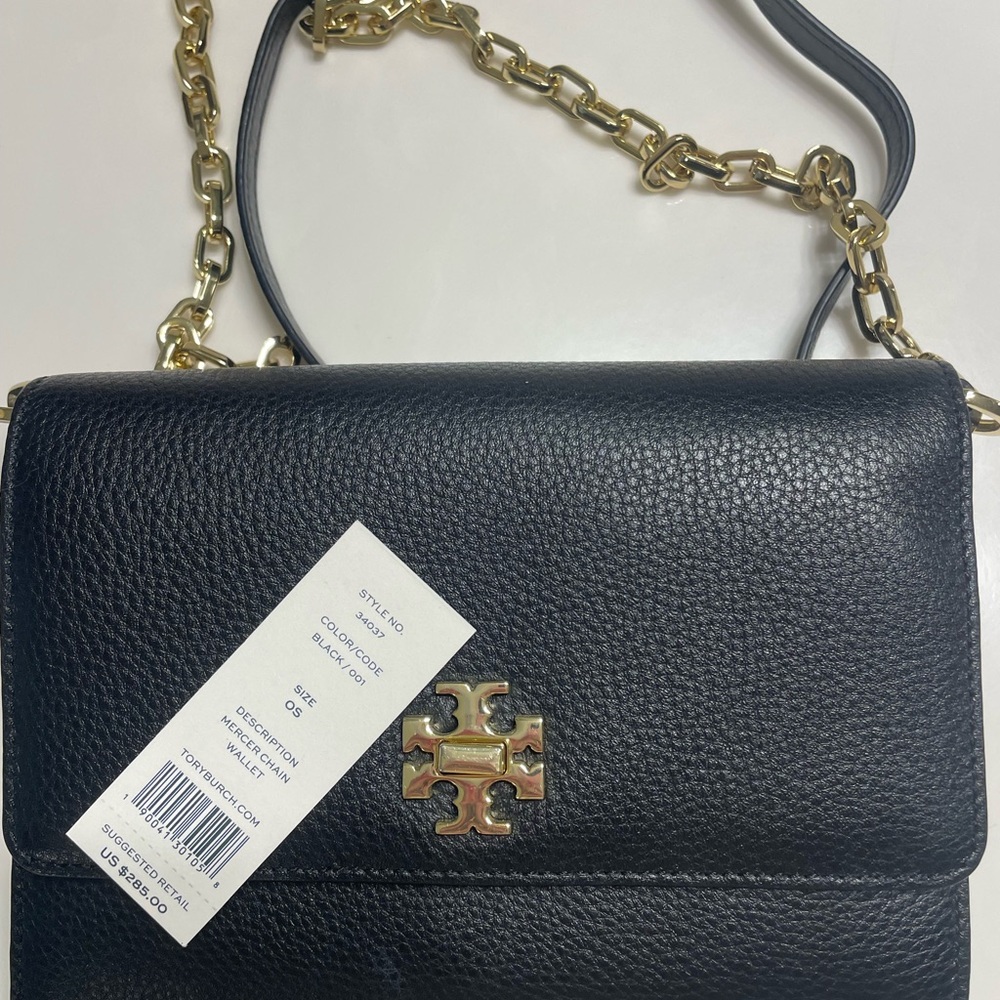 Tory Burch Black Mercer Chained Wallet